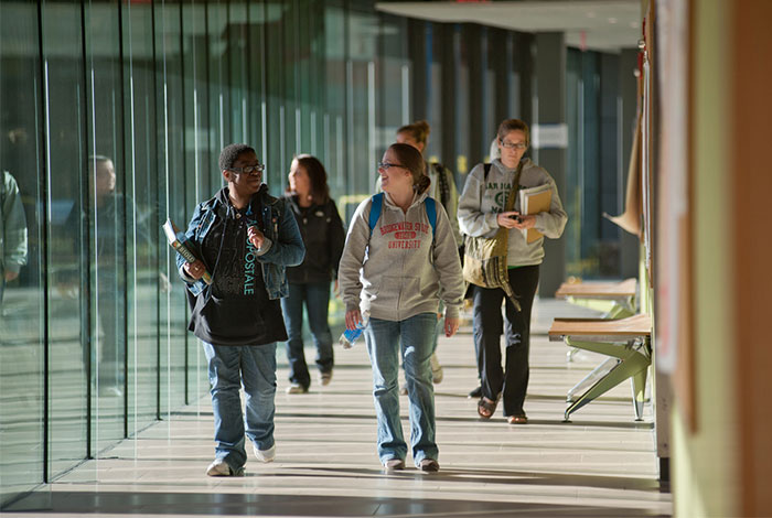 Students walk halls of Bridgewater State University