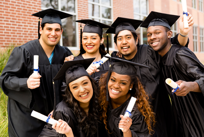 students graduation celebration picture