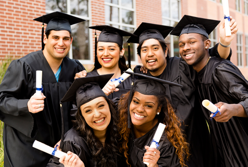 students graduation celebration picture