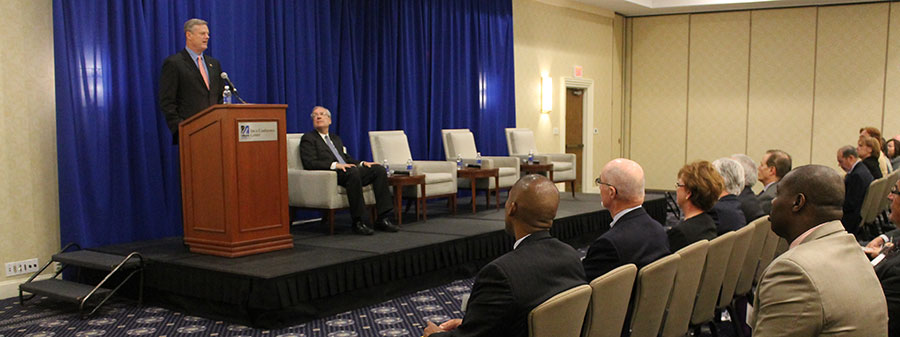 Governor Charlie Baker speaks at the 2015 Annual Trustees Conference