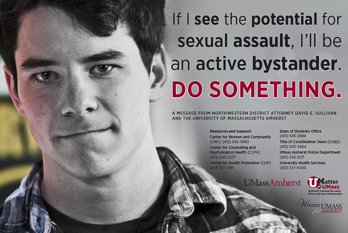 Campaign poster that reads 'If I see the potential for sexual assault, I'll be an active bystander. Do Something.'